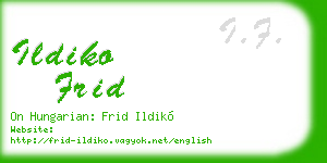 ildiko frid business card